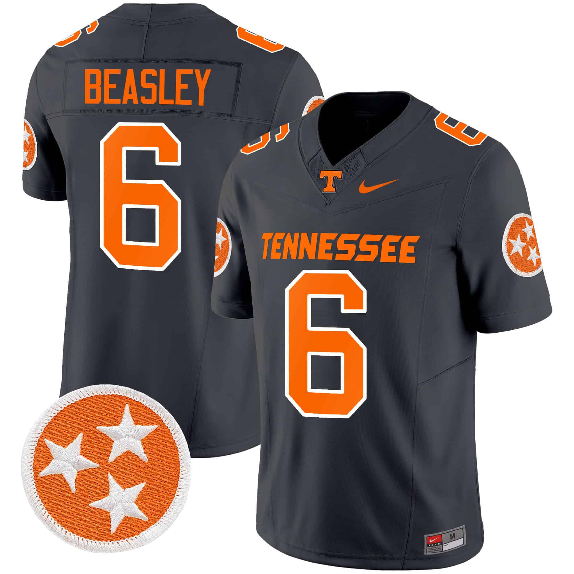 Men Tennessee Volunteers #6 Beasley Black 2024 Nike Vapor Limited NCAA Jersey style 1->ncaa teams->NCAA Jersey